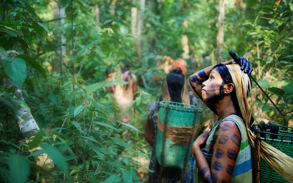 Kayapo woman in forest