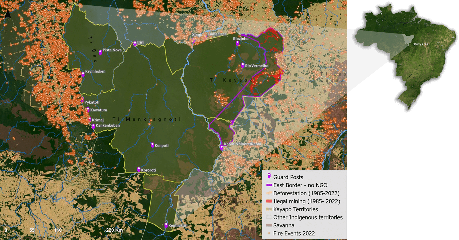 Kayapo territory maps